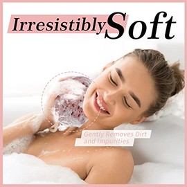 3 esponjas de baño para mujeres, hombres, adolescentes, esponjas de lavado corporal, esponja de ducha, 3 colores y puf de ducha de gran tamaño, esponjas corporales para exfoliación de ducha
