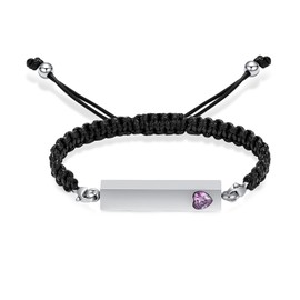 Cremation Jewelry Crystal Heart Urn Bracelet for Ashes Women Men's Braided Ashes Bracelet with Stainless Steel Memorial Bracelets