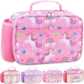 RHCPFOVR Kids Lunch Box for Girls Teens Insulated Lunch Bag Reusable Lunch Tote Kit for School Travel