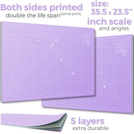 Rotary Cutter Set - Quilting Kit incl. 45mm Fabric Cutter, 5 Replacement Blades - Ideal for Crafting, Sewing, Patchworking, Crochet & Knitting (Lavender, A1 Set (36" x 24"))