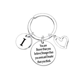 MADHAHEFU A-Z Letter Alphabet Initial Keychain Inspiration Keyring Inspiration Gifts For Women Graduation Gifts Birthday Keychain (I)