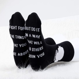 MBMSO 2 Pairs RBG Socks Inspirational RBG Gifts Feminist Gifts Fight for the Things that You Care about Do it in a Way that will Lead Others to Join You (Black)