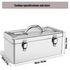 GRPDMDM 18" Metal ToolBox,Stainless Steel Tool Box,Heavy Duty Portable Tool
