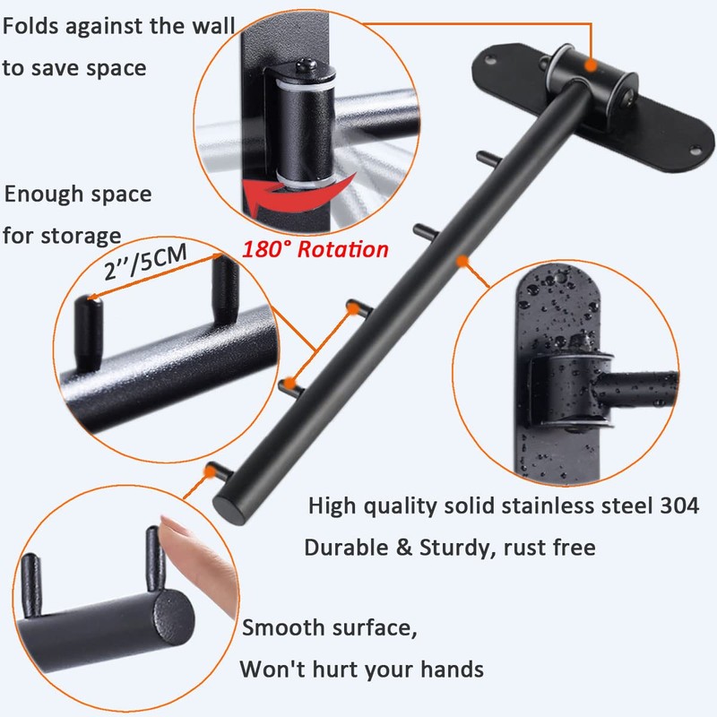 Clothes Hanger Rack Swing Arm, Folding Wall Mounted Clothes Hanger