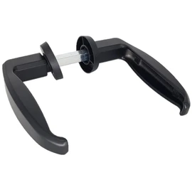 TLDSHOP® - Handle for metal or iron doors - Door thickness - Colour: black - Door thickness: (55 x 70 mm)