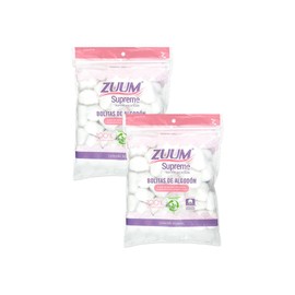 ZUUM SUPREME Bolitas de algodón Jumbo | Desmaquillante | Torunda de Algodón 100% fibra de algodón absorbente | Piel limpia y saludable | Uso médico y el hogar | 50 pzas (pack de 2)