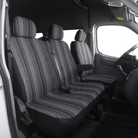 AUTOYOUTH Baja Colourful Blanket Car Seat Covers Front Seats in Ethnic Style Set Universal for Driver Seat and Passenger Truck Accessories Interior (2+1)