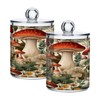Zhirexin Cartoon Mushroom 2PC Airtight Transparent Plastic Storage Jar, Food