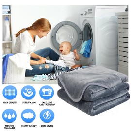 EASELAND Soft King Size Blanket All Season Warm Fuzzy Microplush Lightweight Thermal Fleece Blankets for Couch Bed Sofa,90x108 Inches,Gray