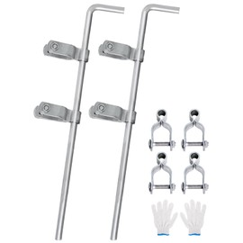 Podoy 36" Chain Link Drop Rod for Double Gate,Heavy Duty Pull Style Latch for 1-3/8" Chain Link Fence Frame,Rust-Resistant Galvanized Steel Chain Link Fence Gate Latch