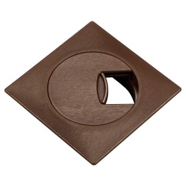 Gedotec Cable guide desk made of sturdy ABS plastic, 1 piece square cable passage 60 mm, Plaza, cable box, brown, cable guide square for push-in cable duct desk
