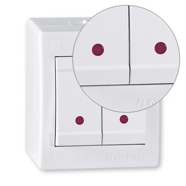 ALING-CONEL Surface-Mounted Series Switch with Glow Lamp (Rocker Switch) 10AX/250V~/IP 44 - White