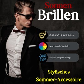 NICO Europe 10 x Sunglasses for Men & Women, 100% UVA and UVB Protection, black