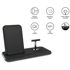 Zens ZEDC06B/00 Stand+Dock Aluminium Wireless Charger - Black