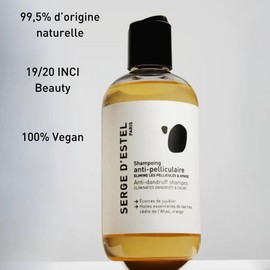 SERGE D'ESTEL PARIS Anti-Dandruff Care 750 ml Soothes the Scalp, Removes Dandruff and Prevents Its Reformation, Gives Hair Volume and Shine - 100% Vegan