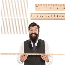 gisgfim 36 Pack 39 Inches Wood Double Sided Meter Stick Yard Stick Wood Economy Meterstick Wooden Ruler 100 Centimeters Measuring Yardstick Bulk School Classroom Home Office Kid Measuring Tailor Craft