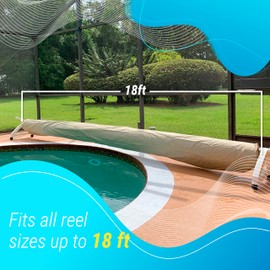 Pool Solar Reel Cover, Protective Cover for Solar Blanket Reels up to 18 FT Wide, Waterproof UV Resistant Pool Covers for Inground Pools