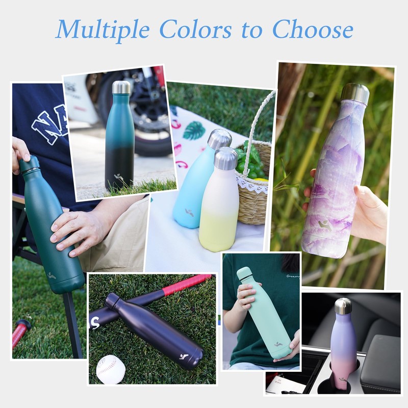 Konokyo Insulated Water Bottles,17 oz Double Wall Stainless Steel Vacumm