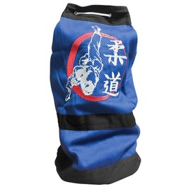 FUJI Sling Pack/Gear Bag with Judo Embroidery - Stylish Judo Gear Equipment Storage Bag with Stash Pocket (Blue)