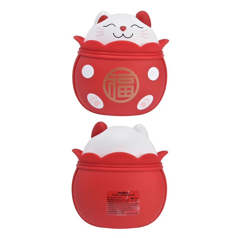 Electric Hand Warmer USB Rechargeable Double Sided Portable Lucky Cat