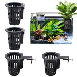 KeaJuidy Pack of 4 Aquarium Plant Holder Plant Stand Aquaponic Plant Culture Hanging Holder for Water Plants Plant Hanger Aquarium Decoration