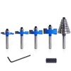 MNA 4Pcs Rabbet Router Bits 1/4" Shank with 6 Bearings
