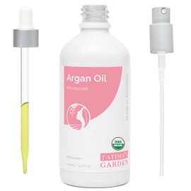 Fatima's Garden Argan Oil for Face, Hair, Skin and Nails - Bio Certified Through USDA and Ecocert - Pure Native, Cold Pressed, Moroccan Anti-Age Moisturiser 100ml