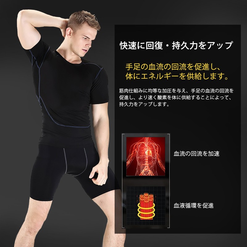 Sillictor Men's Compression Shorts, Sports, Tights, Leggings, Spats, UV Protection,
