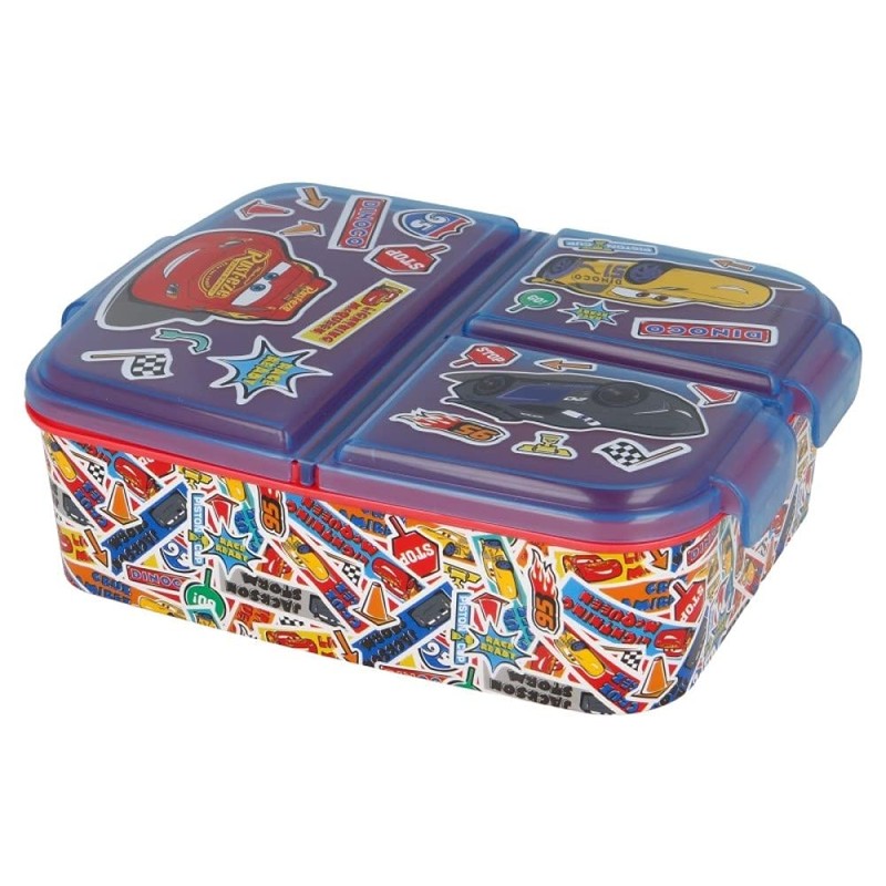 OM SUPPLIES Cars Reusable Sandwich Lunch Box 3 Multi Compartment