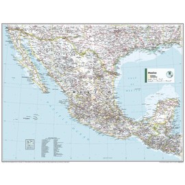 National Geographic Maps: Mexico Wall Map - Compact - 21 x 16 inches - Front Lamination