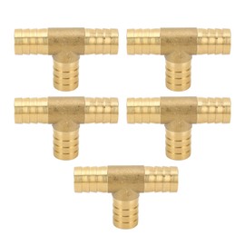 3 Way Adapter Fitting Brass 5/8in Brass Universal Tee Fitting for Turbo Oil Feed Gas Fuel Water Air Hose