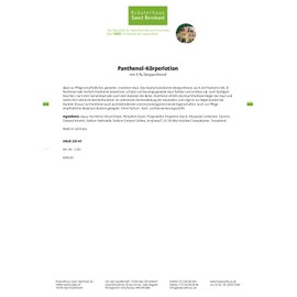 Sanct Bernhard Panthenol Body Lotion with Dexpanthenol 250 ml