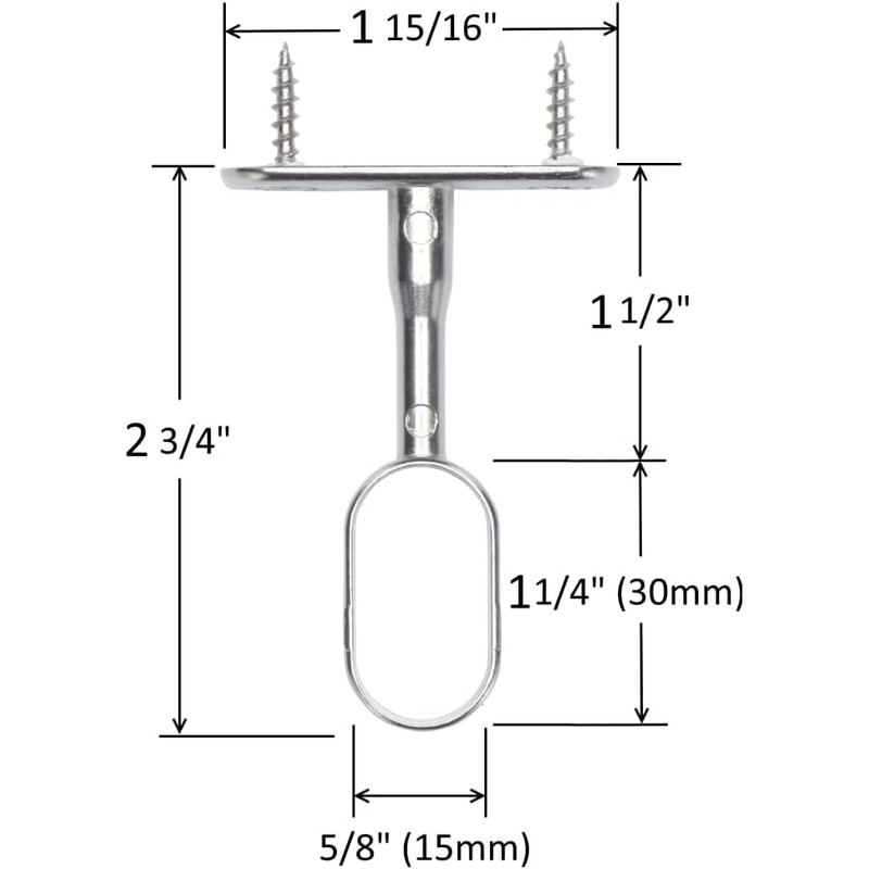 Mid Hanger for Oval Closet Rod (15mm x 30mm) |
