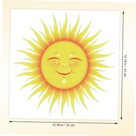 Garneck Large Sunshine Wall Stickers - Adorable Sun Decals for ' Rooms - Nursery & Living Room Decor Peel and Stick Sun Stickers for Windows 31x31cm Bright Yellow