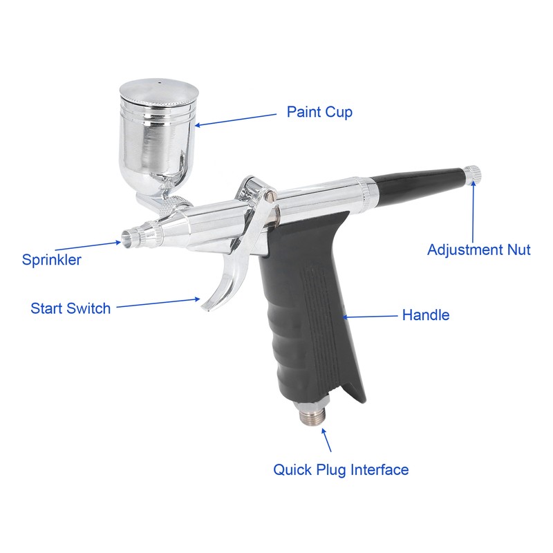 Air Paint Spray Gun Dual Action Trigger Gravity Feed Airbrush