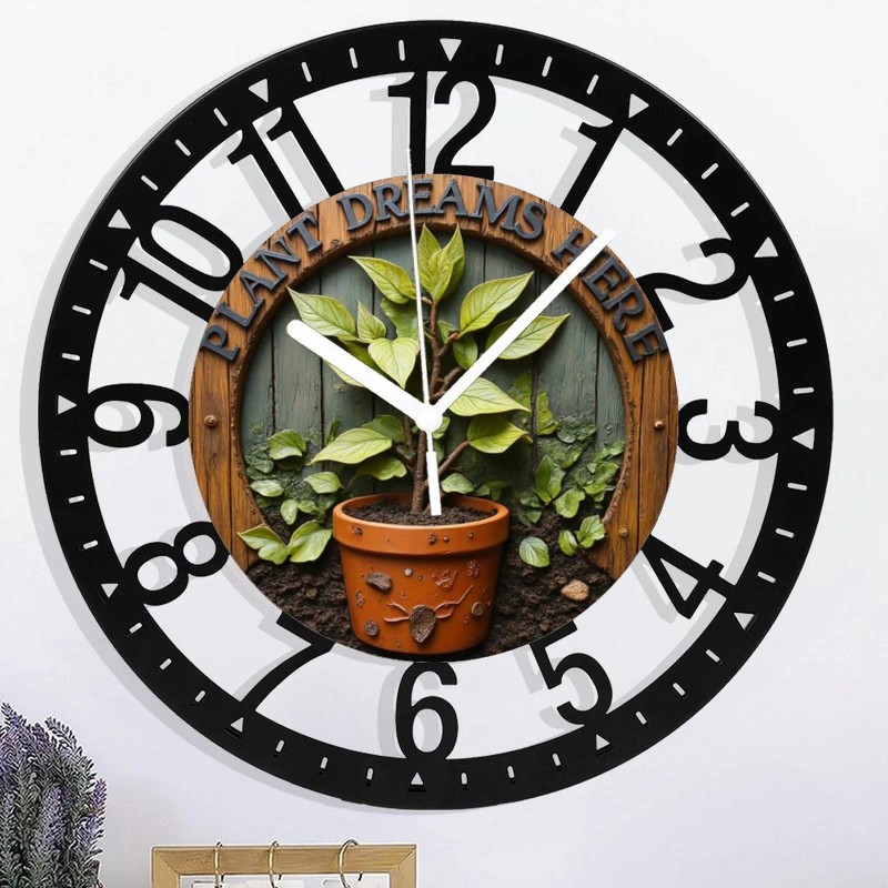 25cm Classic Iron Round Clock with Silent Sweep Second Handsheet