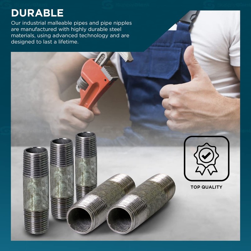 Supply Giant OQHM1150 Nipple Pipe 1-1/4" x 5" Galvanized
