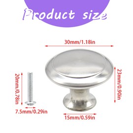 Yosawo 12 Pcs Vintage Cabinet Knobs Round Solid Knobs Handles with Screws for Cabinet, Wardrobe, Drawer, Bathroom Racks (30mm/Silver)