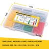 JEGONFRI 208PCS Drywall Anchors and Screws Assortment Kit, Wall Anchors