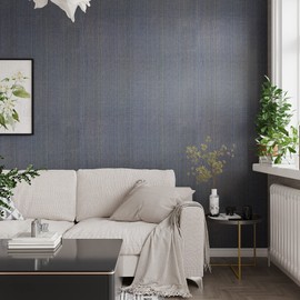 VEELIKE Denim Gold Grasscloth Peel and Stick Wallpaper 15.7''x354'' Metallic Faux Grasscloth Wallpaper Textured Self Adhesive Waterproof Fabric Contact Paper for Walls Cabinets Shelf Liners Bathroom