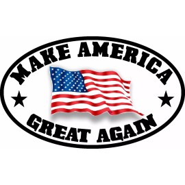 MAKE AMERICA GREAT AGAIN MAGA TRUMP AMERICAN FLAG DECAL STICKER POLITICAL
