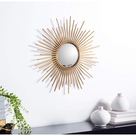 Safavieh Home Rosaland Gold Foil Sunburst 24-inch Decorative Accent Mirror