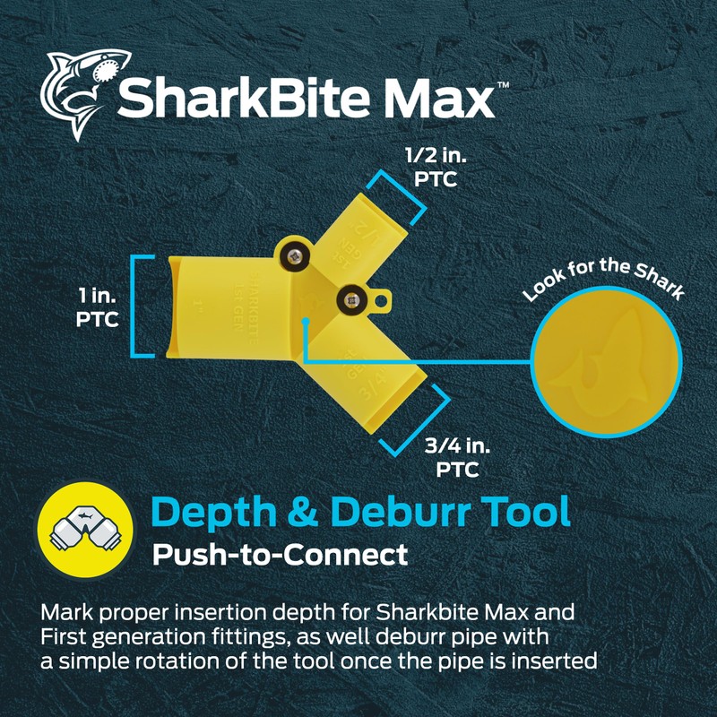 SharkBite 1/2 Inch to 1 Inch Depth Gauge and Pipe