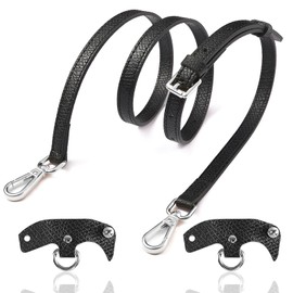 GUBOOM Shoulder Strap for Women's Bag, Leather Shoulder Strap for Bags, Shoulder Strap Mini Bag Straps, No-Punch Shoulder Strap, Length Adjustable 94-124 cm, black