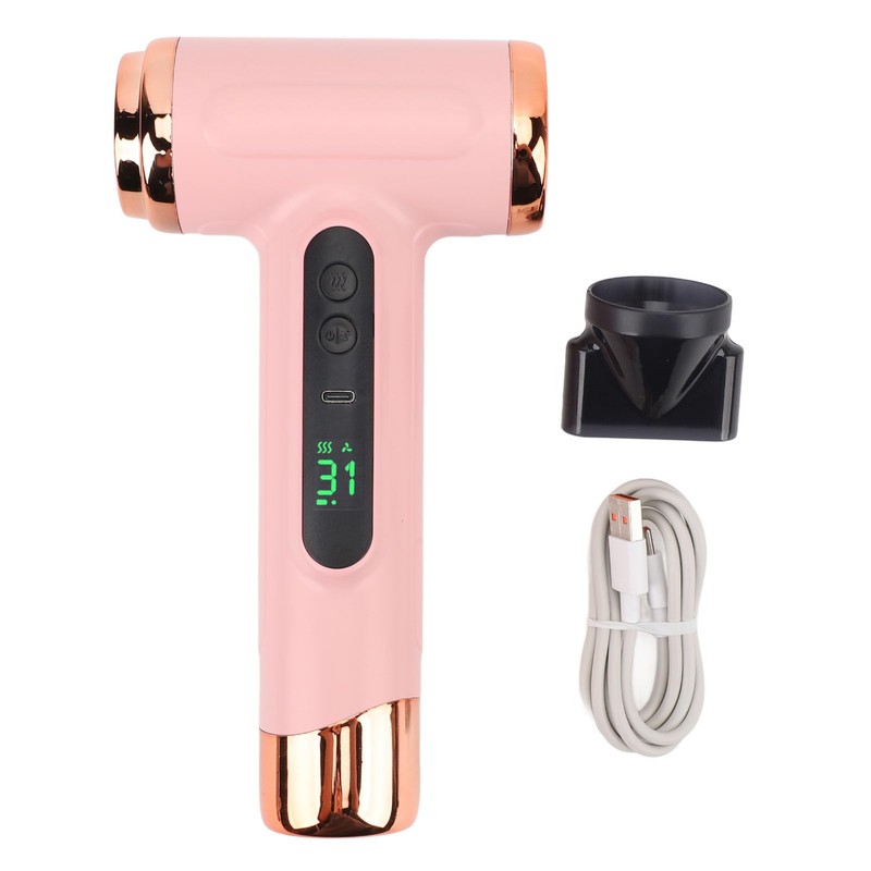 Cordless Hair Dryer, 15000mAh Professional Blow Dryer, Fast Drying with
