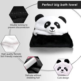 MPQDFG Panda Bath Towels Children's Bath Poncho Soft and Absorbent Hooded Bath Towel Towel with Hood Beach Towels for Girls and Boys Hooded Towel 100 x 70 cm, multicoloured
