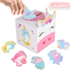 MyersCostume Valentine Boxes,Valentines Day Cards,for Exchange Prizes Favors,Including 1 Mailbox and 33 Valentine Cards (Type-1)