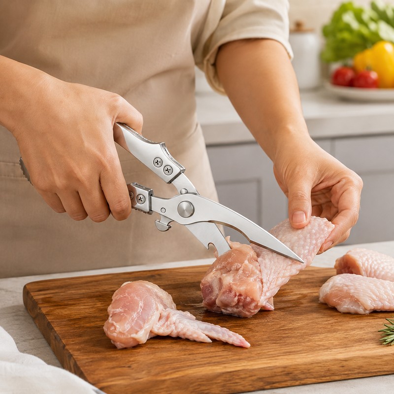 Heavy Duty Kitchen Scissors for Meat Prep – Stainless Steel