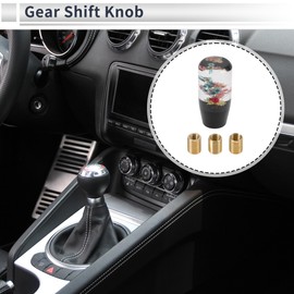 RATCHROLL Shift Knob Universal Gear Shift Knob Faux Crystal Stick Shifter Lever Knob for Automatic and Manual Vehicle with 3 Adapter Black Clear 1 Set