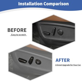 JOSHELA for F150 Power Seat Switch Cover Trim Fit for Ford F150 2015+ for Bronco/Bronco Sport 2021+ for Maverick 2022+ Black Carbon Fiber Interior Accessories 6pcs